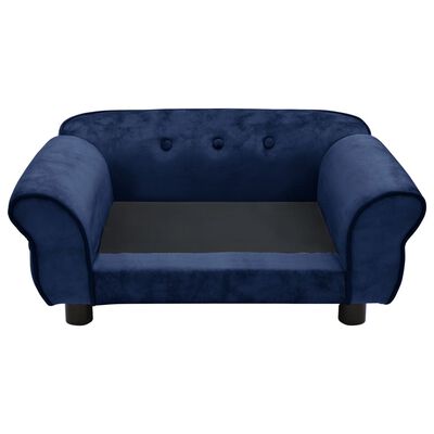 vidaXL Кучешки диван, син, 72x45x30 см, плюш