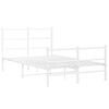 vidaXL Метална рамка за легло с горна и долна табла,&nbsp;бяла, 120x200 см