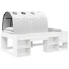 vidaXL Легло с тунел 4 pcs Бяло Инженерна дървесина