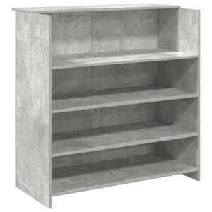 vidaXL Приемно бюро, бетонно сиво, 100x50x103,5 см, инженерно дърво