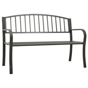 vidaXL Градинска пейка, сива, 120 см, стомана