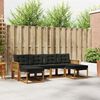 vidaXL Комплект дивани за открито 6 pcs Естествено и черно