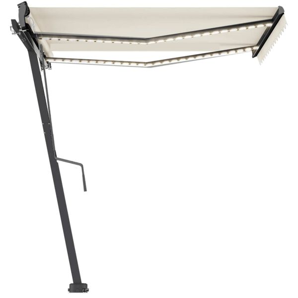 vidaXL Свободностояща автоматична тента, 350x250 см, кремава