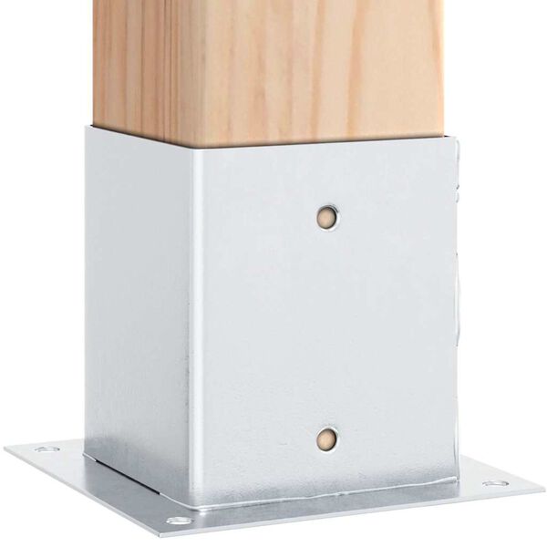 vidaXL Основи за стълбове квадрат 4 бр 121x121 мм поцинкована стомана