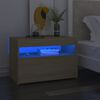 vidaXL Нощно шкафче с LED сонома дъб 60x35x40 см инженерно дърво