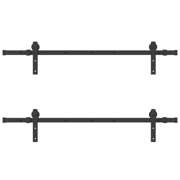 vidaXL Комплект механизъм за плъзгаща врата, 305 см, стомана, черен