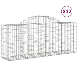 vidaXL Габионни кошници арка 12 бр 200x50x80/100 см поцинковано желязо