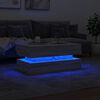 vidaXL Маса за кафе с LED осветление, сив сонома, 90x50x40 см