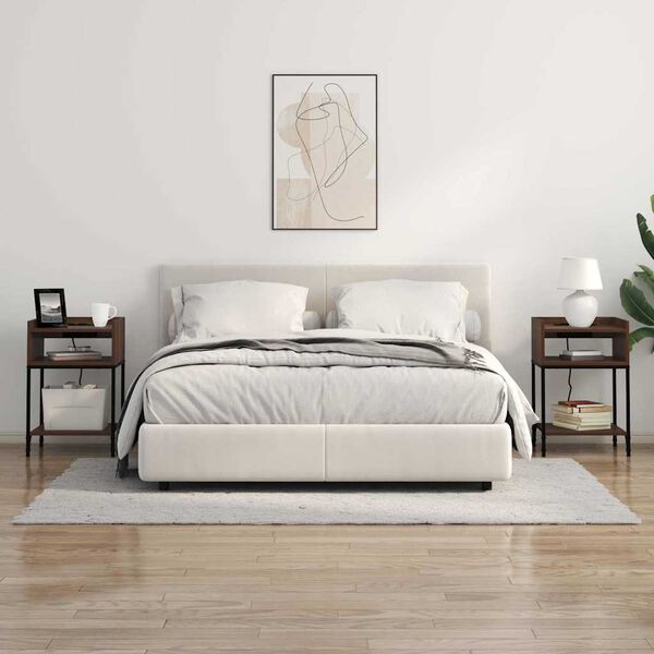 vidaXL Нощен шкаф с рафт Кафяв дъб 40 x 40 x 61 см Инженерно дърво