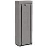 vidaXL Шкаф за обувки с покривало, сив, 57x29x162 см, плат