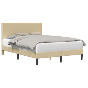 vidaXL Рамка за легло Светлозелено сиво 140 x 190 cm Кордюрова тъкан