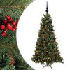 vidaXL Изкуствена коледна елха с топки 150 см 150 LED светодиода