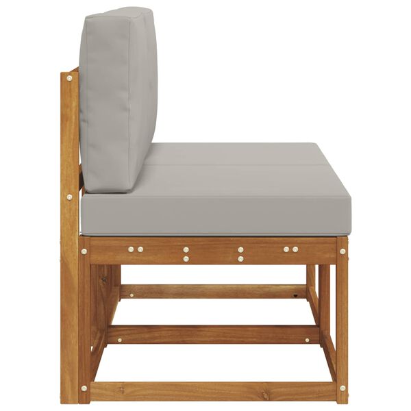 vidaXL 2 Брой Среден диван за открито Солидно акациево дърво Естествен