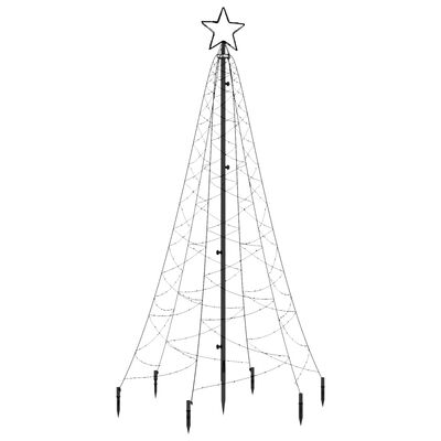vidaXL Коледна елха с шип, топло бяло, 200 LED, 180 см