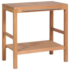 vidaXL Шкаф за баня, тиково дърво масив, 74x45x75 см