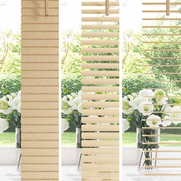 vidaXL Венецианска щора Светло кафяво с шарка 150 x 150 cm ПВЦ