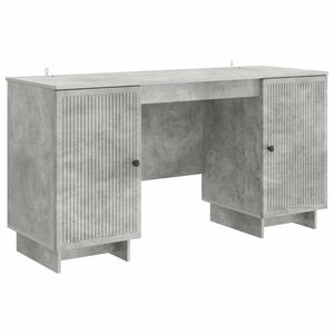 vidaXL Бюро Бетонно сиво Инженерна дървесина 142,5 x 50 x 75 см