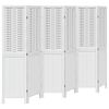 vidaXL Разделител за стая, 6 панела, бял, дърво пауловния масив