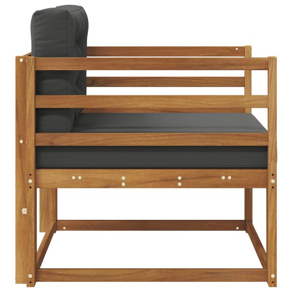 vidaXL Среден диван за открито Солидно акациево дърво Естествен