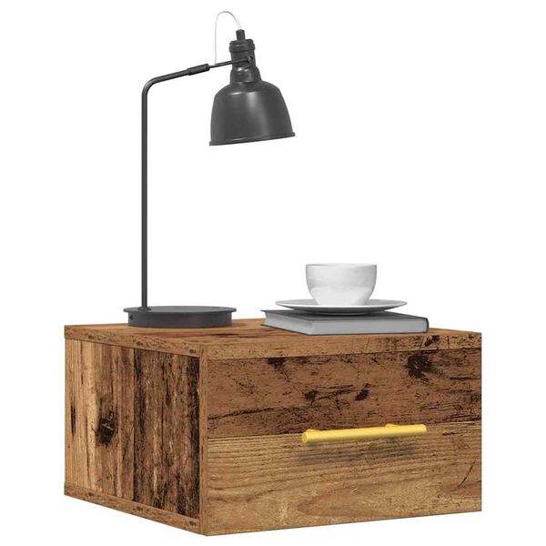 vidaXL Нощен шкаф 2 pcs Старо дърво 35 x 35 x 20 см Инженерно дърво