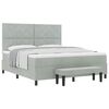 vidaXL Легло с пружинирана основа Светлосиво 200 x 180 cm Кадифе