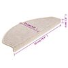 vidaXL Изтривалки за стълби, 15 бр., 65x24x4 см, бежови, полукръгли, големи