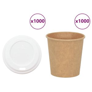 vidaXL Хартиени чаши за кафе с капаци 1000 бр. 100 мл