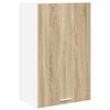 vidaXL Висящ шкаф Сонома дъб и бяло 50 x 31 x 80 см