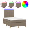 vidaXL Боксспринг легло с матрак и LED, таупе, 120x200 см, плат