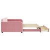 vidaXL Канапе с изтеглящо легло и чекмеджета розово 100x200 см кадифе