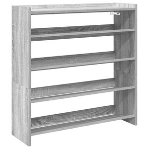vidaXL Етажерка за обувки, сив сонома, 80x25x81 см, инженерно дърво