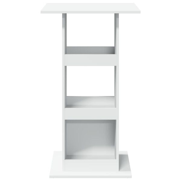 vidaXL Бар маса с рафт, бяла, 60x60x102 см, инженерно дърво