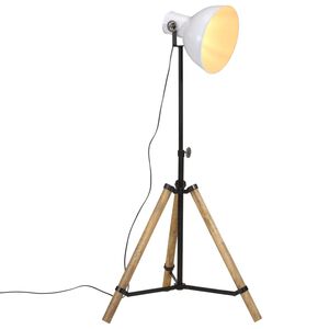 vidaXL Подова лампа, 25 W, бяла, 75x75x90-150 см, E27