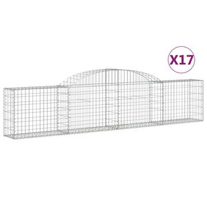 vidaXL Габионни кошници арка 17 бр 300x30x60/80 см поцинковано желязо