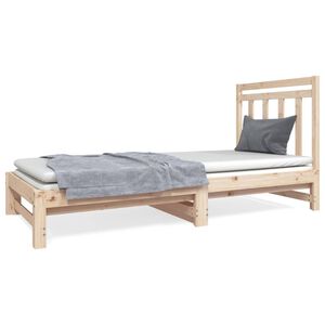 vidaXL Разтегателна кушетка, 2x(90x190) см, борово дърво масив
