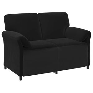 vidaXL Двуместна софа Черно 138 x 83 x 95 см Кадифе
