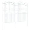 vidaXL Градска ограда Бяло 215 cm Прахово покритие стомана