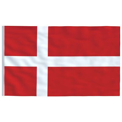 vidaXL Флаг на Дания и стълб 6,23 м алуминий