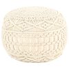 vidaXL Ръчно изработен пуф в макраме, 45x30 см, памук