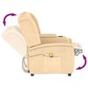 vidaXL 2-местен масажен реклайнер с държач за чаша, кремав