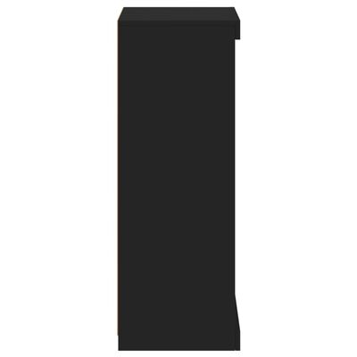 vidaXL Сайдборд с LED светлини, черен, 41x37x100 см