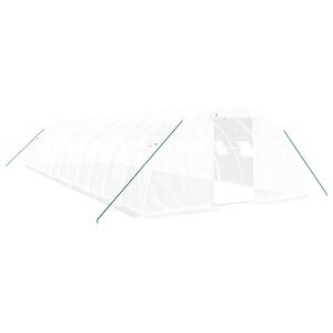 vidaXL Оранжерия със стоманена рамка бяла 48 м&sup2; 12x4x2 м