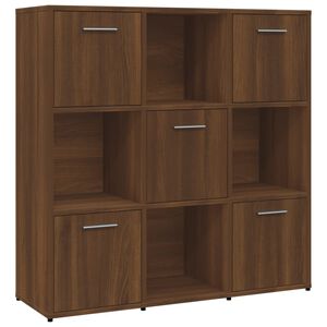 vidaXL Библиотека, кафяв дъб, 90x30x90 см, инженерно дърво