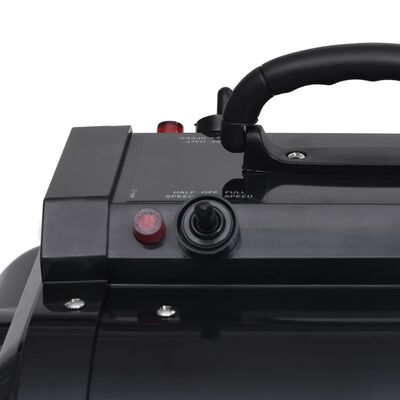 vidaXL Сешоар за домашни любимци с двоен мотор на стойка, черен