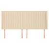 vidaXL Горна табла за легло с уши, кремава, 203x23x118/128 см, плат