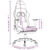vidaXL Гейминг стол с опора за крака, черно и Бял, плат