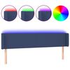 vidaXL LED горна табла за легло, синя, 203x16x78/88 см, плат