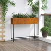 vidaXL Повдигната градинска саксия Ръждясало 100 x 26 x 82 см Стомана