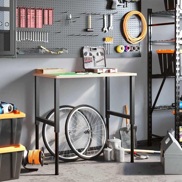 vidaXL Подвижни рамки за работна маса метал 2 бр 55x(69-95,5) см черни