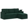 vidaXL Диван Тъмен зелен 198 x 134 x 80 см Кадифе